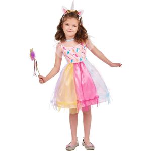 LUCIDA - Veelkleurige magische eenhoorn outfit voor meisjes - M 122/128 (7-9 jaar)