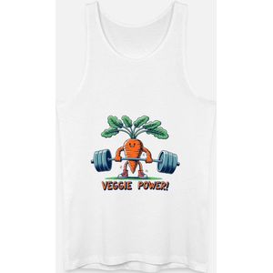 100% biologische fitness tanktop met deadlift wortel design - maat L