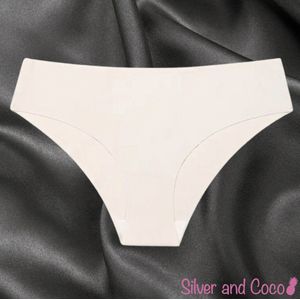 SilverAndCoco® - Naadloze Onderbroek / Seamless Broekje Dames / Zacht Brazilian Slipje / Naadloos Stretch Ondergoed Vrouw / Hipster Dames Lingerie Broekje Slip - Wit / Beige Medium