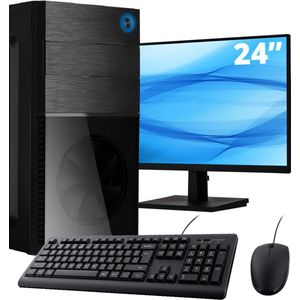 Intel Compleet PC + 24"" Monitor + Muis & Toetsenbord | Intel Core i7 | 16 GB DDR4 | 1 TB SSD - NVMe | RTX 4060 | Windows 11 Pro + WiFi & Bluetooth