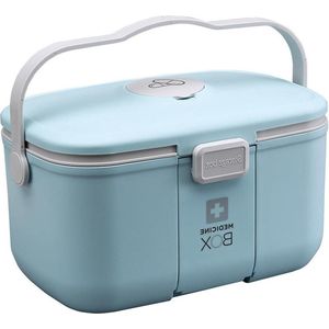 Medicijnopslag draagbare medicijnbox met 2 niveaus voor thuis - geschikt voor medicijnen en cosmetica