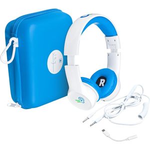 Clevy Hearsafe (Max 85 dB) - Koptelefoon voor kinderen met case en USB-C adapter - Blauw - Ontworpen voor de schoolklas - Kids Headphone - Headset