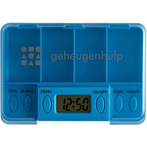 Medicijndoos - Blauw - Geheugenhulp - 4 Alarmen - Compact en Betrouwbaar