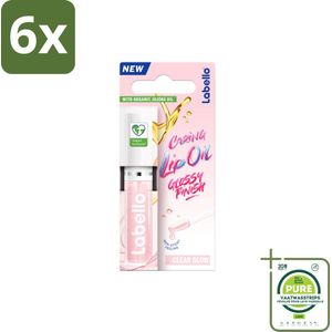 Labello –Caring Lip Oil – Clear Glow – 5,5 ml - Voordeelverpakking - 6 stuks - Lippenbalsem - Lipolie