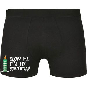 Blow me it's my birthday Heren Boxershort - humor - lepel - vriend - onderbroek - grappig