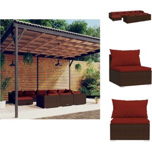 vidaXL Loungeset - Loungesets - Tuinset - Tuinmeubelset - 10-delige Loungeset met kussens poly rattan bruin