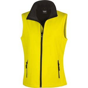 Result Women´s Printable Soft Shell Bodywarmer RT232F - Yellow/Black - L