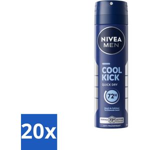 NIVEA Men Deodorant Spray Cool Kick 150 ml - Bulkverpakking - 20 stuks