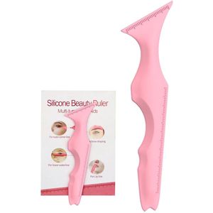 5-in-1 siliconen eyeliner-sjablonen, herbruikbare eyeliner voor mooie winged eyeliner, make-uptools als wimperbescherming/wenkbrauwvorming/kaaklijn/liplijn voor beginners (roze)