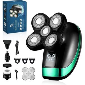 Skull Shaver - 5-in-1 Scheerapparaat Voor Mannen - Neus, Oor & Baard Trimmer - Hoofd Kaal Scheren