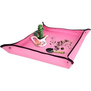 75 cm x 75 cm waterdichte plantenmat - roze - plantenonderlegger - tuinmat - werkmat