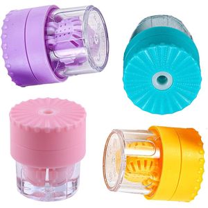4-delige handmatige contactlensreiniger - scrubber, plastic lensreinigingsetui, reis-spin-out eiwitverwijderaar