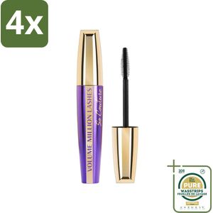 L'Oréal Paris - Mascara - Volume Million Lashes So Couture - Zwart - 9,2 ml - Voordeelverpakking - 4 stuks - Mascara zwart - Volumineuze mascara