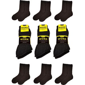 Work Noorse wollen werksokken 6 paar antraciet maat 47/50