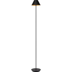 Atmooz - Vloerlamp Kuta - zwart - Staande Lamp - Stalamp - Woonkamer - Zwarte Buitenkant - Gouden Binnenkant - Hoogte 120cm - Metaal