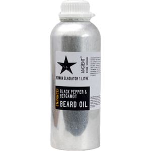 Baardolie - 1 Liter - Romeinse Gladiator - Met Zwarte Peper & Bergamot Etherische Olie - Verbetering