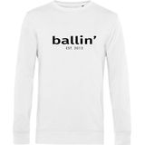 Heren Sweaters met Ballin Est. 2013 Basic Sweater Print - Wit - Maat M