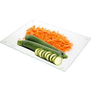 2x Glazen Snijplanken/Serveerplanken met Siliconen Voetjes 30 X 40 cm
