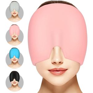 stress Migraine muts, gelkoelmuts, migraine, headache reliëf, rekbare hoofdpijn, slaapmasker, hoofdmasker, voor hoofdpijn, gezwollen ogen, stressvermindering (roze)