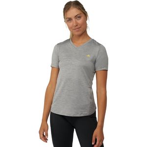 DANISH ENDURANCE Sport T-Shirt voor Dames - Quick-Dry - V-Hals - Gerecycelde Materialen - Grijs Gemêleerd - L