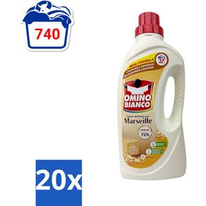 Omino Bianco - Marseille - Wasmiddel - Natuurlijke Zeep - Witte & Gekleurde Was - 37 Wasbeurten - Bulkverpakking - 20 stuks