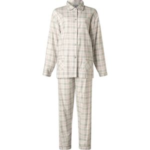 Lunatex dames pyjama flanel | MAAT L | Ruit | grijs