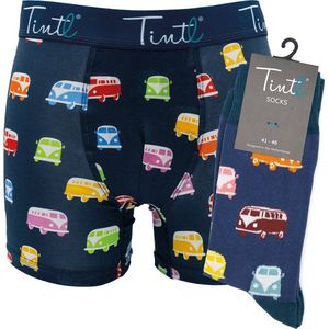 Tintl geschenkset boxershorts + sokken | Retro - Van (maat L & 41-46)