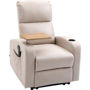 HOMCOM - Massagestoel - Lichtgrijs - Verstelbare Rugleuning - Inclusief Voetensteun