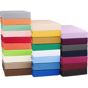 Katoenen jersey hoeslaken 90 x 200 cm in grijs/antraciet