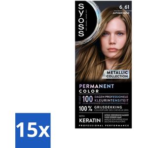 15 x SYOSS - Coloration 6-61 Autumn Gold- Haarverf - Grijsdekking - Vermindert Haarbreuk - Professionele Haarkleuring - Haarkleur Intensief - Haarmasker