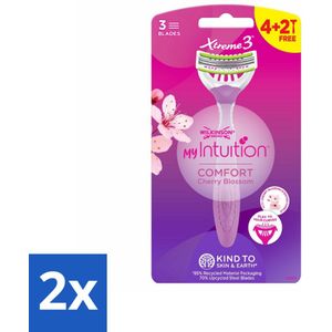 Wilkinson - Wegwerpscheermesjes - Xtreme 3 My Intuition - Comfortabel - 6 mesjes - Voordeelverpakking - 2 stuks