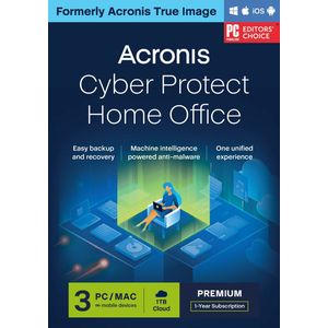 Acronis Cyber Protect Home Office Premium + 1 TB Acronis Cloud Storage - 3 Gebruikers/ 1 Jaar - Windows/MAC