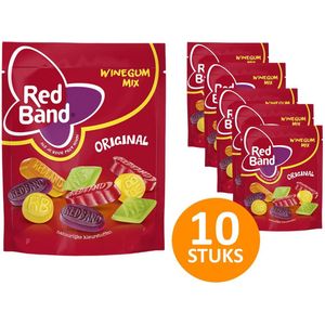 Red Band Winegummix Snoep 10 zakken à 220g - Winegums - Zacht snoep - Stazak