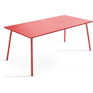 Oviala - Rechthoekige tuin tafel van rood metaal - Palavas