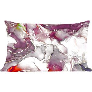 Sierkussens - Kussentjes Woonkamer - 60x40 cm - Marmer - Rood - Paars - Goud