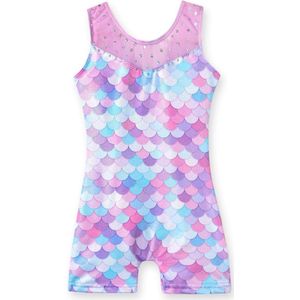 Gymnastiek Turnpakjes voor Meisjes met Gradiënt Kleur en Sprankeling - Mouwloze Balletdanskleding voor Kinderen (3-14 jaar)