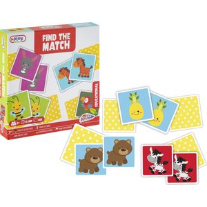 Grafix Find The Match | Dieren thema | Baby & Peuter spelletjes | Kaartspel | Vind het Paar | 48 kaarten - 24 matches | voor kinderen vanaf 3 jaar