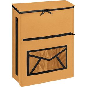 Brievenbusvanger bruine vilten brievenbussen postvanger - binnen/postkooi voor UPVC, glas, hout en metalen deuren - zelfklevend/hangend-schroefhaken