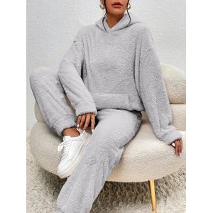 Huispak - Pluche - 2-delige Set - Dames - Fleece Joggingpak met Capuchon