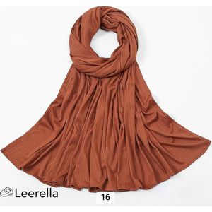 Leerella Oogverblindende Dames Sjaals – Hijab Cognac CLR16- Monochrome Strepen in Nieuwe Mode 170x70cm: Een Perfect Moederdag, Verjaardag of Valentijnsdag Cadeau - Beschikbaar in 15 Prachtige Kleuren!