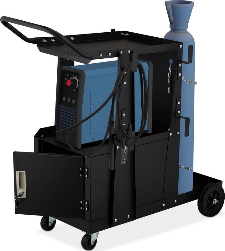 Laskar - Laswagen - Zwart - 89x47x97 cm - Tot 110 kg - Met Deur