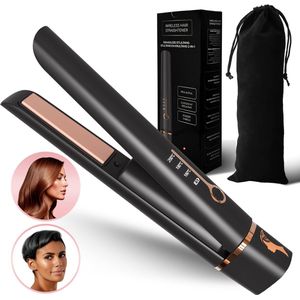 Frontalis® Draadloze Mini Stijltang - Draadloos en Compact - Ionentechnologie - 30 Minuten Draadloos Stijlen - 160 °C tot 200 °C - Keramisch - Inclusief Reisetui