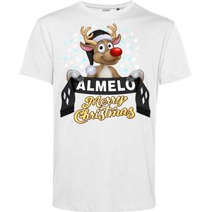 T-shirt Almelo | Foute Kersttrui Dames Heren | Kerstcadeau | Heracles Almelo supporter | Wit | maat XS