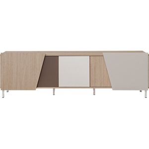 TV-meubel met planken - Viste F01 - Wit - Hout - Truffel - 180 cm