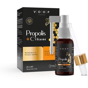 VOOP Vitamine C + Propolis Spray/Druppel – 20 ml | Natuurlijke Weerstand & Energie | Zonder Toevoegingen | Voor Volwassenen & Kinderen