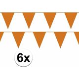 6x oranje slinger / vlaggenlijn van 10 meter - totaal 60 m - EK / WK