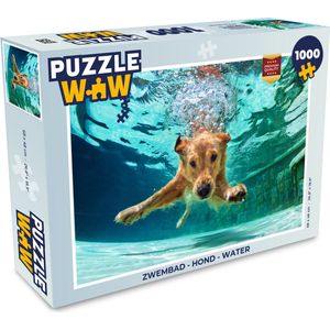 Puzzel Zwembad - Hond - Water - Legpuzzel - Puzzel 1000 stukjes volwassenen