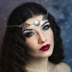 JHubers Goods - Boho hoofdketting met kristal en holle maan patroon - bloem hoofdtooi - haaraccessoires voor vrouwen en meisjes