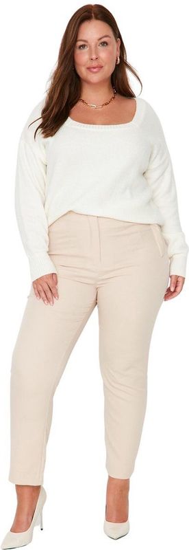 Trendyol Vrouwen Hoge taille Sigarettenbroek Grote maten broek