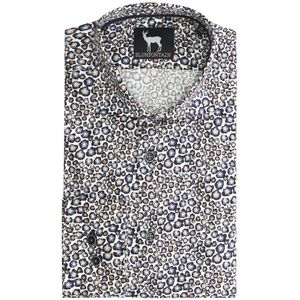 GENTS - Overhemd Blumfontain bloemprint - Katoen - Blauw - Maat M/M